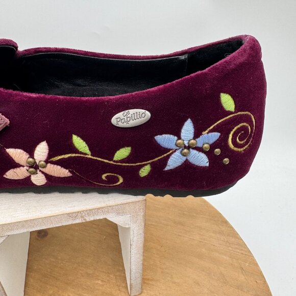 Papillo(Birkenstock) Velvet purple shoes Size 40 41  size 9.5 10 embroidered boh - Picture 6 of 16